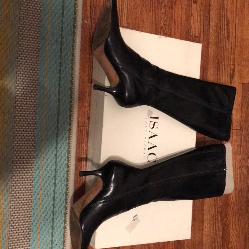 IsaacMizrahi Hi Black Leather Boot
